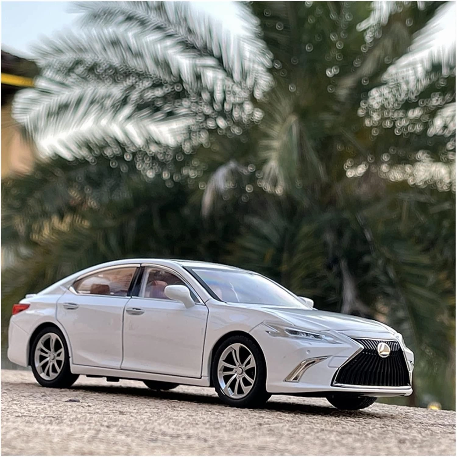 Toy car Model 1:24 for Lexus ES300 Alloy Car Model Diecast Toy Sound and Light Collection Childrens Toy Gift (Color : White)