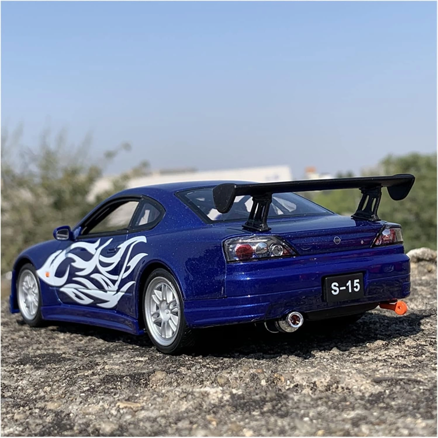Toy car Model 1/24 for Nissan Silvia S15 Refit Wide Body Car Model Diecasts Toy Performance Sports Car Kids Gift (Color : White)