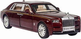 Toy car Model 1/24 for Rolls-Royce Phantom Alloy Car Model Die Casting Toy Simulation Sound Light Collection Kids Gifts (Color : Red)