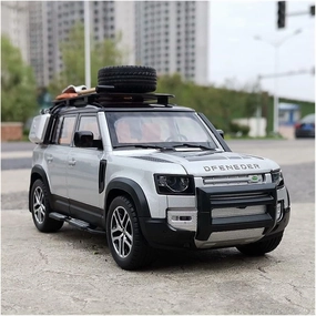 Toy car Model 1/24 for Rover Defender Alloy Car Model Diecast Toy Off-Road Simulation Collection Kids Gifts (Color : Blue)