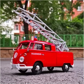 Toy car Model 1/24 for Volkswagens T1 Alloy Pickup Bus Car Model Diecast Retro School Bus Car Trailer Kids Toy Gift (Color : D4)
