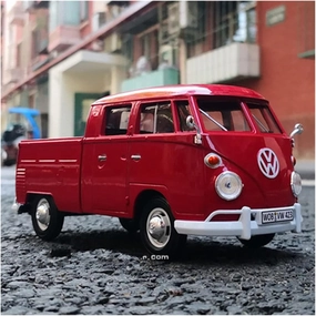 Toy car Model 1/24 for Volkswagens T1 Alloy Pickup Bus Car Model Diecast Retro School Bus Car Trailer Kids Toy Gift (Color : E5)