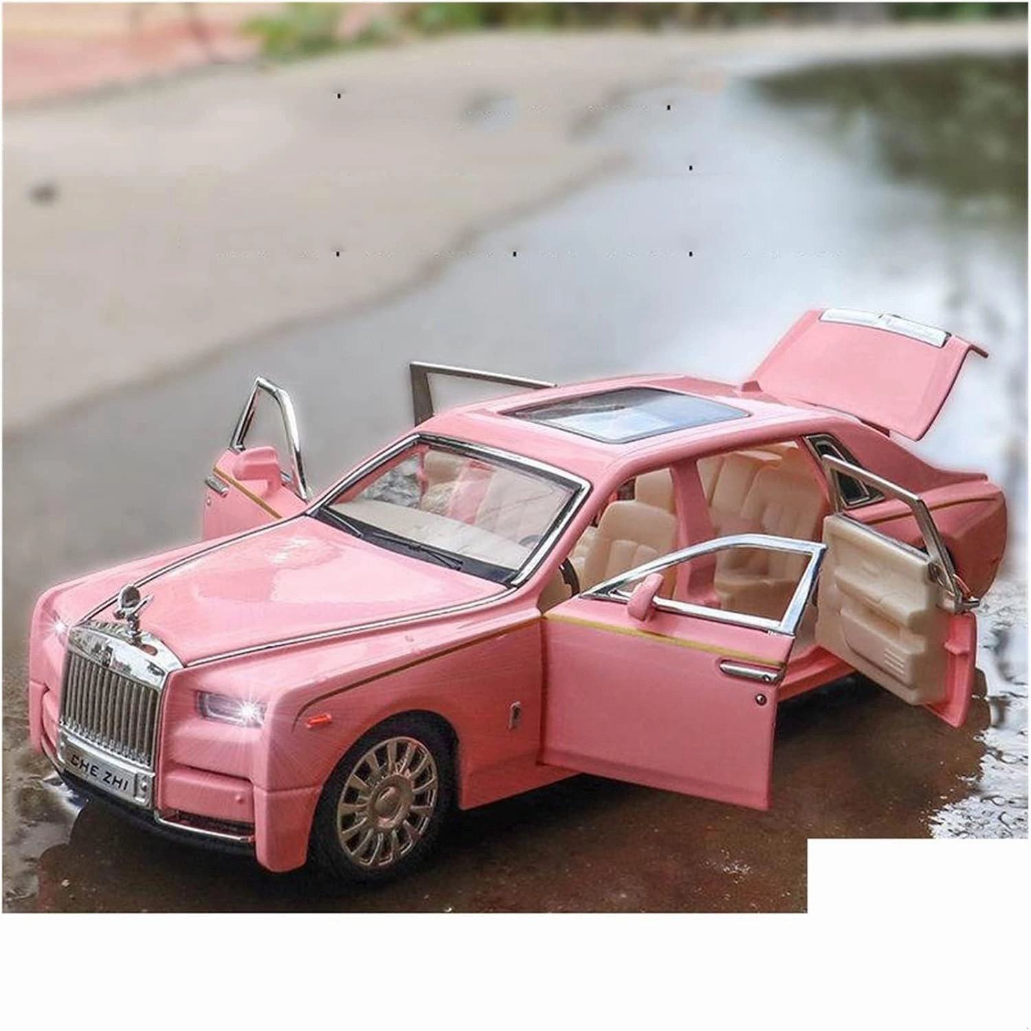 Toy car Model 1/32 for Alloy DieCast Rolls-Royce Phantom Model Car Diecasts Toy Sound Light Toys for Boy Gift (Color : Pink)