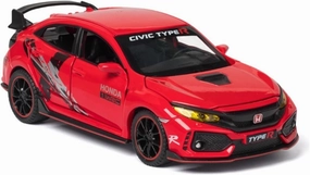 Toy car Model 1:32 for Honda Civic Type-R Diecasts Toy Car Model Sound Light Collection Car Toys for Children Gift (Color : Red)