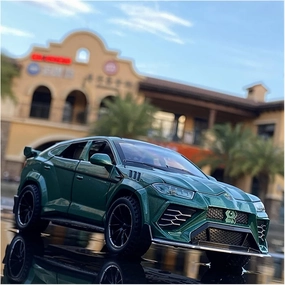 Toy car Model 1/32 for Lamborghini Urus Car Model Simulation Alloy Pull Back Car Boy Metal Sound and Light Toy (Color : Green)