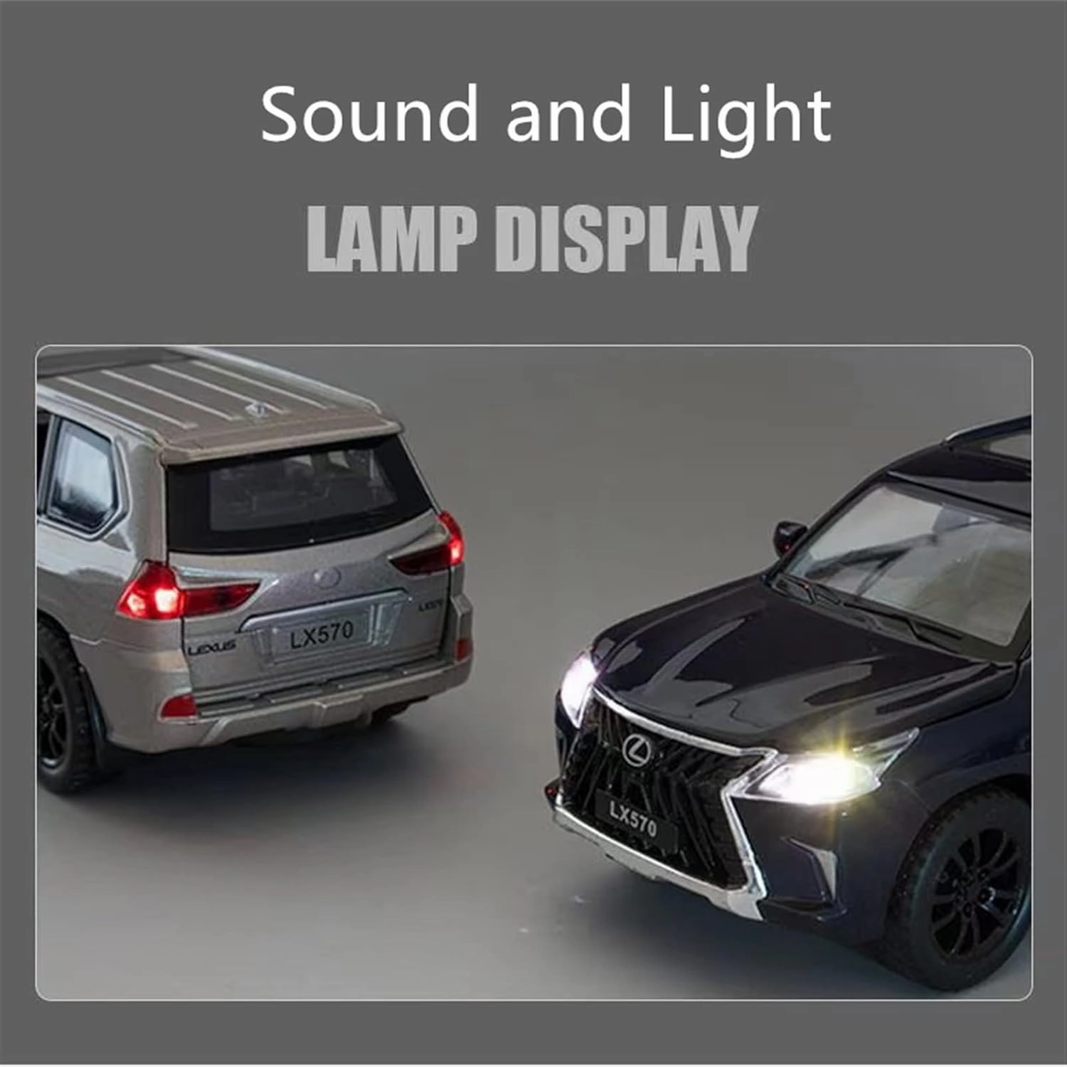Toy car Model 1/32 for Lexus LX570 SUV Alloy Car Model Diecasts Toy Sound and Light Collection Childrens Gifts (Color : Gold)