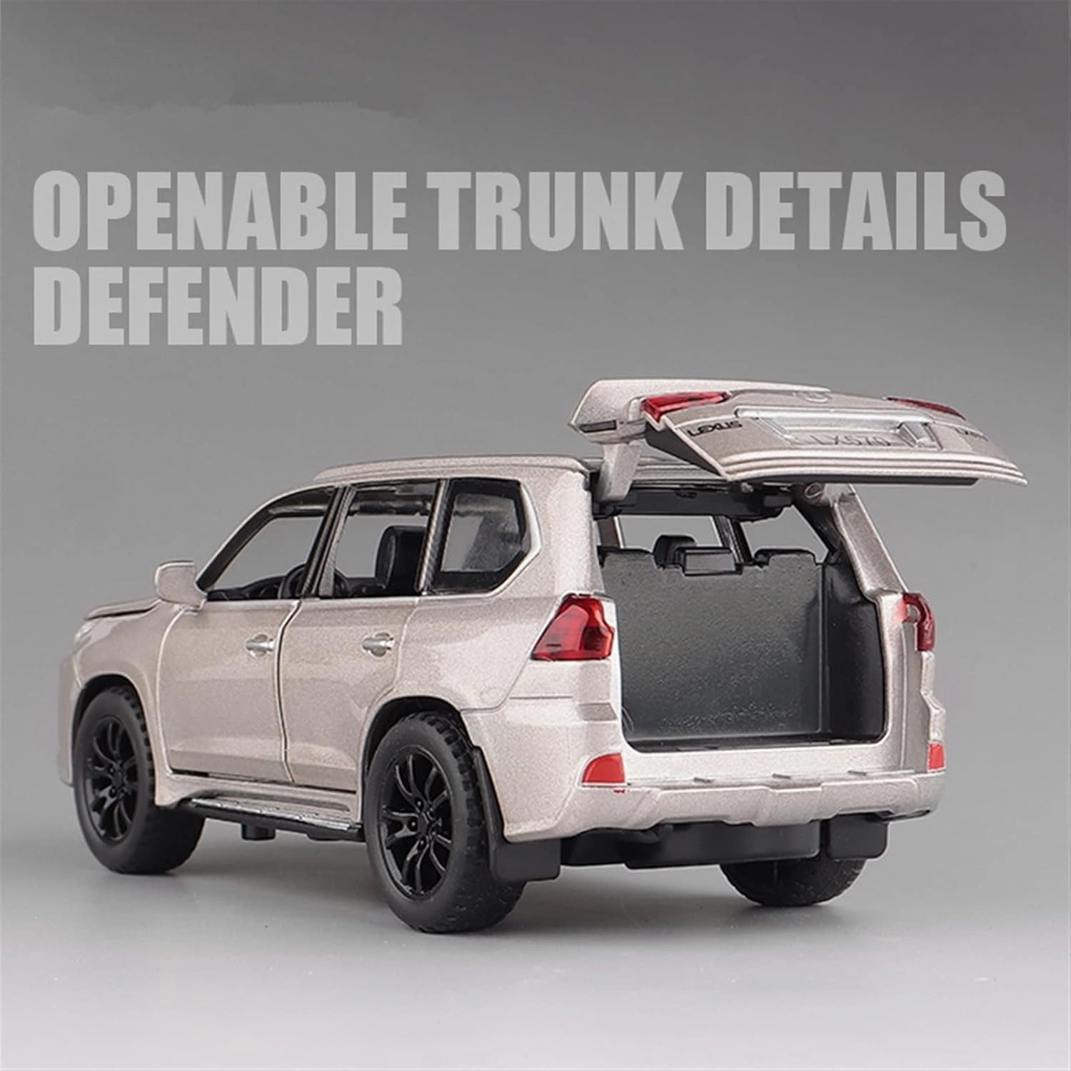 Toy car Model 1/32 for Lexus LX570 SUV Alloy Car Model Diecasts Toy Sound and Light Collection Childrens Gifts (Color : Gold)
