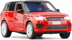 Toy car Model 1:32 for Range Rover Sports SUV Alloy Car Model Diecast Toy Simulation Sound and Light Toy Gift (Color : Red)