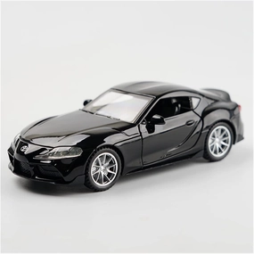 Toy car Model 1/32 for Toyota Supra Sports Car Alloy Car Model Sound Light Pull Back Diecast Toys for Boys (Color : Black)