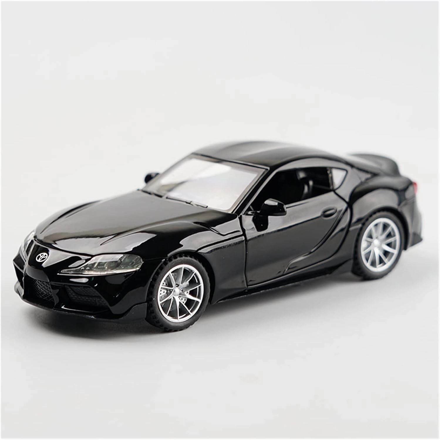 Toy car Model 1/32 for Toyota Supra Sports Car Alloy Car Model Sound Light Pull Back Diecast Toys for Boys (Color : Black)