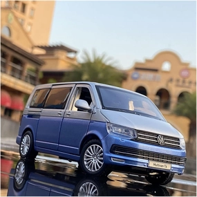 Toy car Model 1:32 Zinc Alloy Bus for Volkswagens Multivan T6 Car Model Diecasts MPV Car Model Sound and Light Toy Gift (Color : Blue)