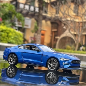 Toy car Model 1:34 for Ford Mustang GT Shelby Alloy Sports Car Model Diecasts Toy Simulation Collection Childrens Gifts (Color : Blue)