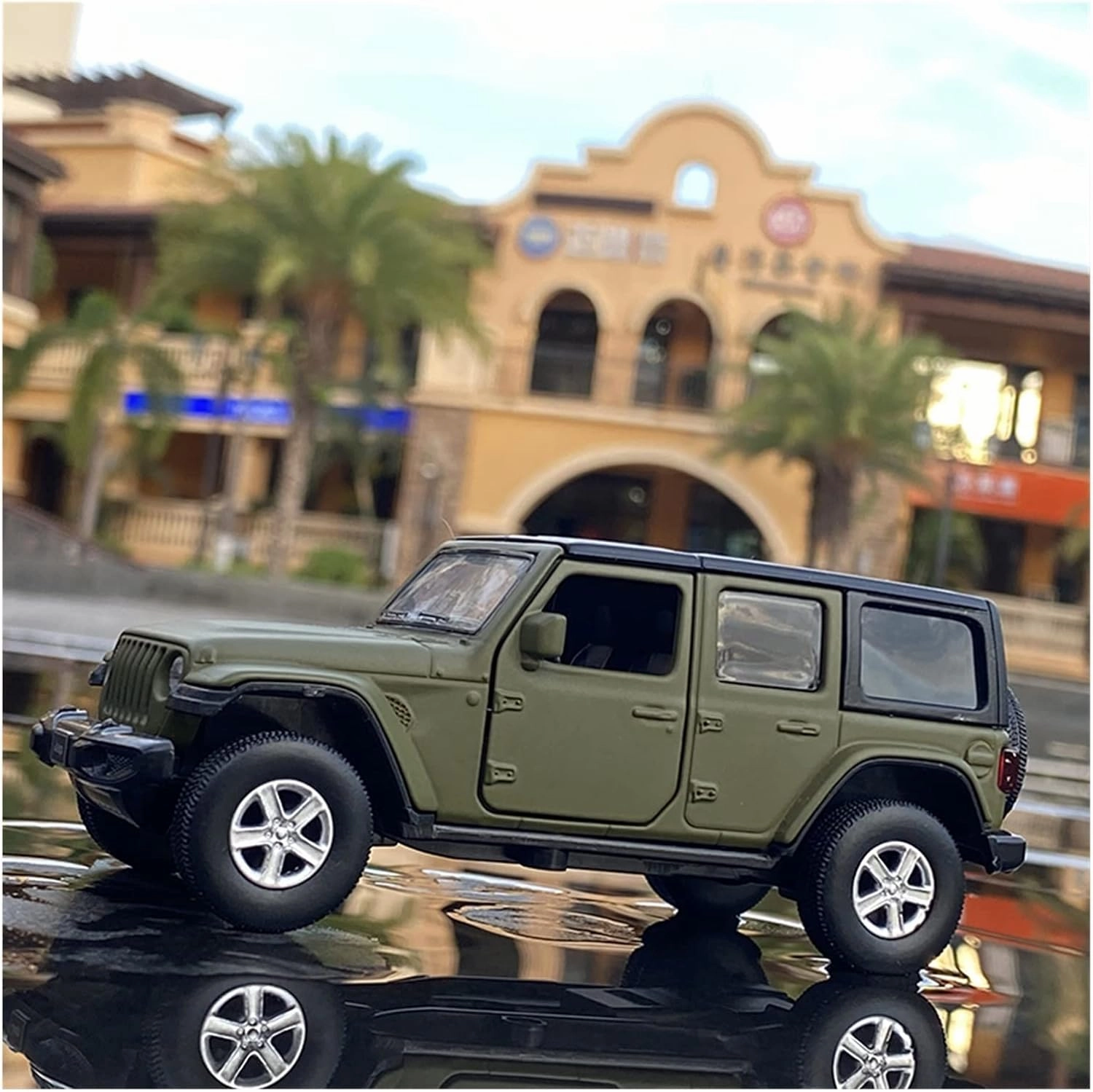 Toy car Model 1:36 for Jeeps Sahara Wrangler Simulation Car Model Alloy Toys Collection Gift Car Kids (Color : Green)