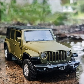 Toy car Model 1:36 for Jeeps Sahara Wrangler Simulation Car Model Alloy Toys Collection Gift Car Kids (Color : Green)
