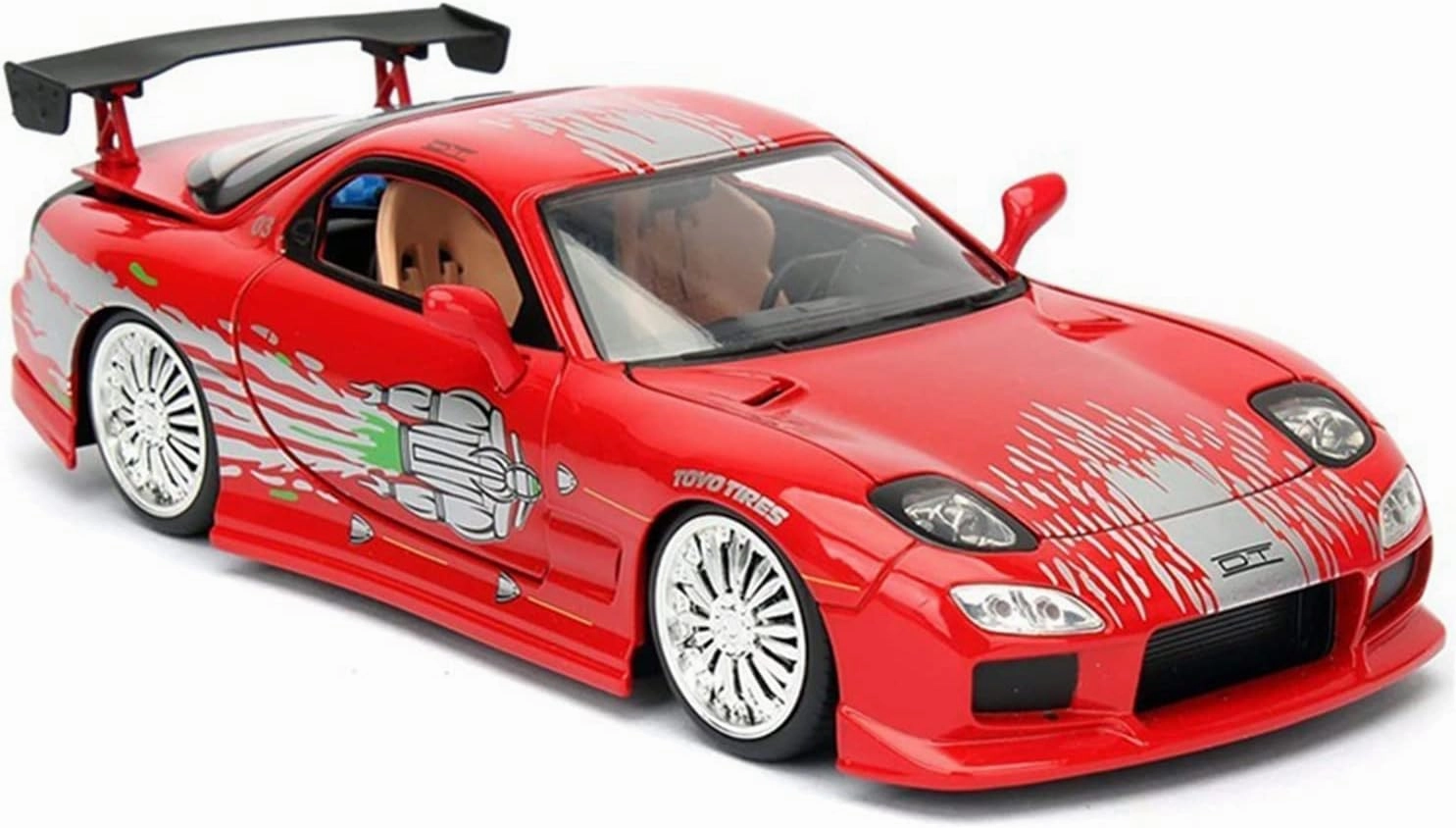 Toy car Model for JADA 1:24 Mazda RX7 Supercar Toy Alloy Car Diecasts Toy Car Model Toys for Children (Color : Red)