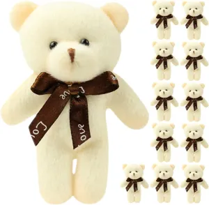 TOYANDONA 12pcs Mini Bear Toy Stuffed Tiny Bear Jointed Bear Soft Bear Keychain Stuffed Animals Toys for DIY Keychain Graduation Birthday Party Favor 11cm
