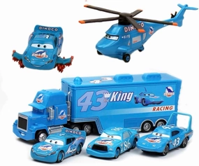 Toys Car 2 3 Mater The King Sheriff Diecast Car Toy Set for Boy Kids Gifts (Dinosaur 6-Piece Set)