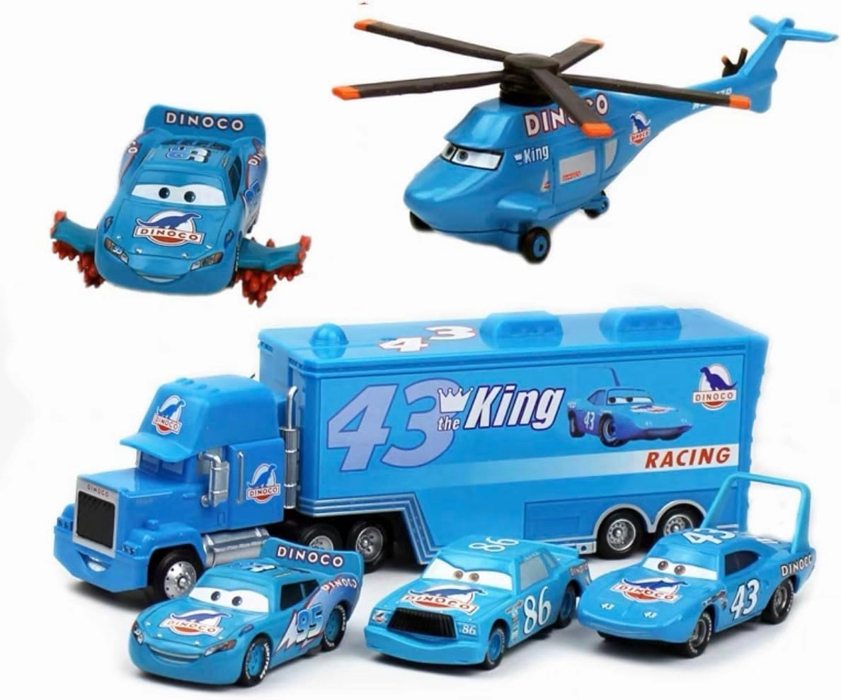 Toys Car 2 3 Mater The King Sheriff Diecast Car Toy Set for Boy Kids Gifts (Dinosaur 6-Piece Set)