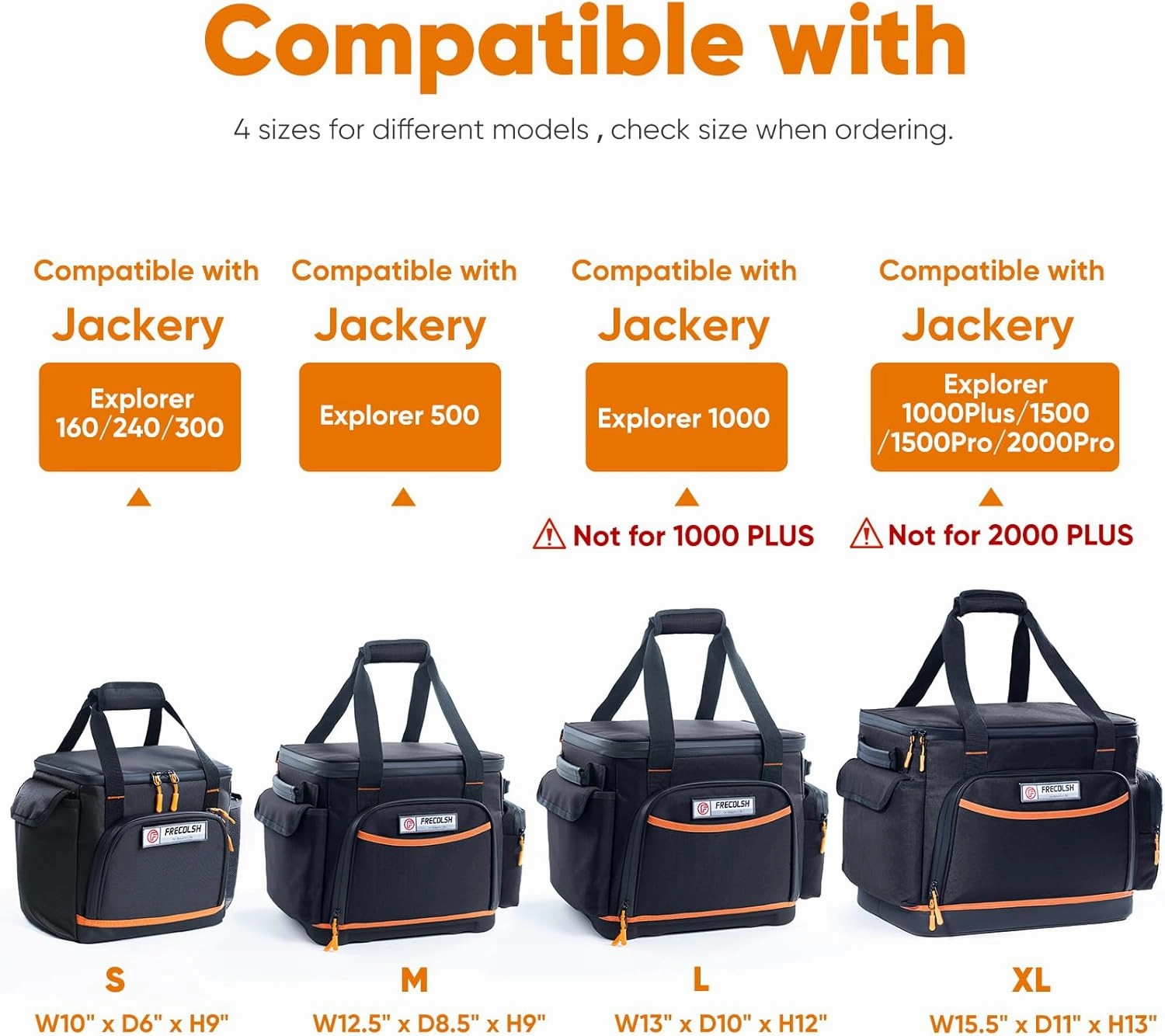Travel Carrying Case Compatible with Jackery 500, Portable Power Station Storage Case with Water- proof Bottom and Pocket for Jackery Accessories, Storage Bag Only