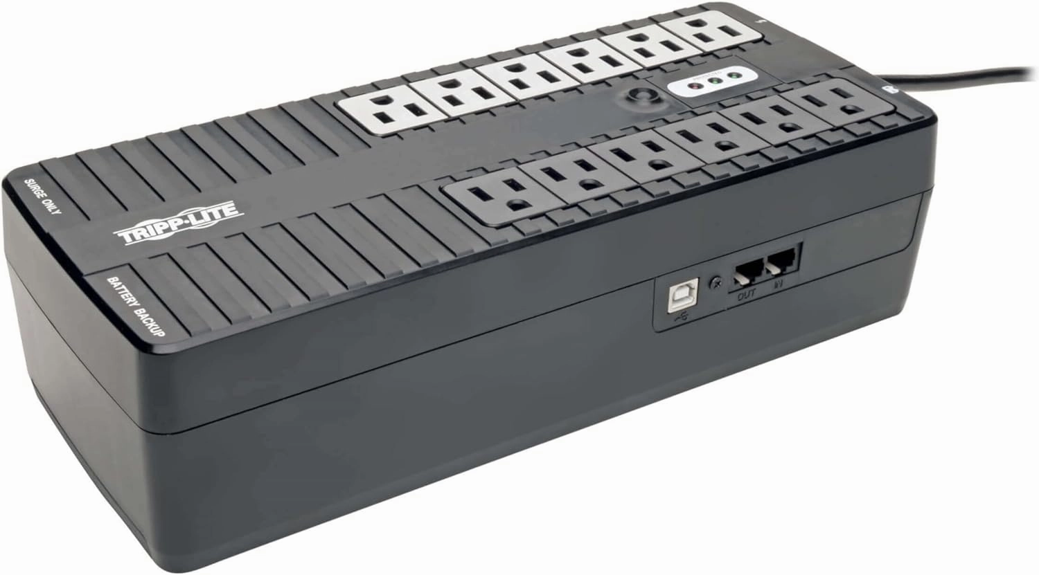 Tripp Lite 750VA UPS Battery Backup Uninterruptible Power Supply Surge Protector, 12 Outlets, Dataline Protection, USB Monitoring, Home & Office, 3-Year Warranty & $100,000 Insurance (INTERNET750U)