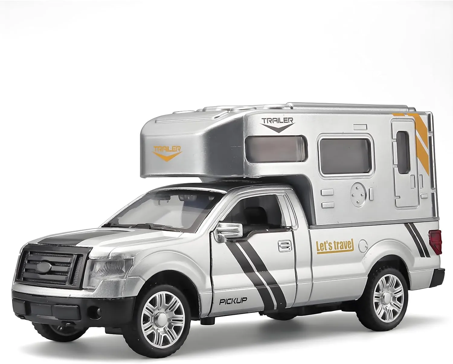 Truck Toys for Boys RV Toy,Die Cast Metal Toy Trucks Camper Van Toy,Camper Toys for Kids Ages 4-8,Pull Back Toy RV with Light and Sound,Trucks for Kids Ages 4-8（Silver）