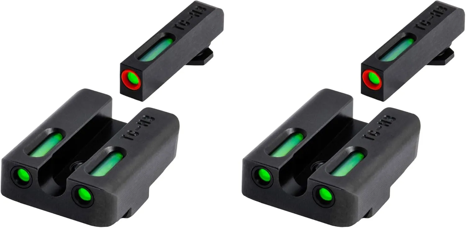 Truglo TFX PRO Handgun Sight, Glowing Shock Proof Tritium and Fiber Optic Night Sight for Handguns, Compact, Durable, and Snag Free Sight (2 Pack)