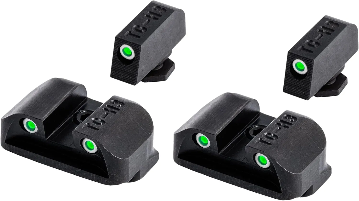TruGlo Tritium Compact Pro Brite Site Night Sight High Set Hunting, Tactical, Military Handgun Sight Compatible with Glock 20 and 21 (2 Pack)
