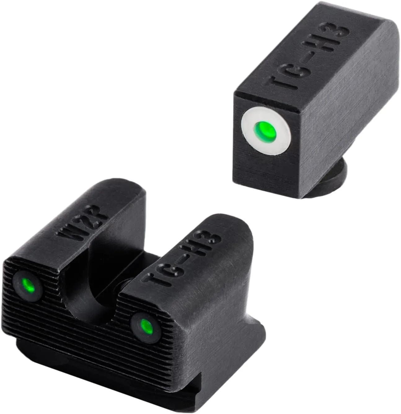 Truglo Tritium Pro Night Sights, Compatible with Walther Handgun Models Compact Durable Glow-in-The-Dark Front & Rear Gun Sight Set with Focus Lock Front Ring