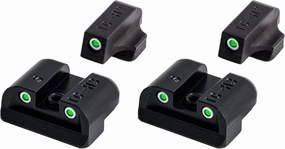 TRUGLO Tritium Front and Rear Handgun Night Sights with White Rings and Glowing Green Dots Compatible with Sig Sauer Handguns (2 Pack)