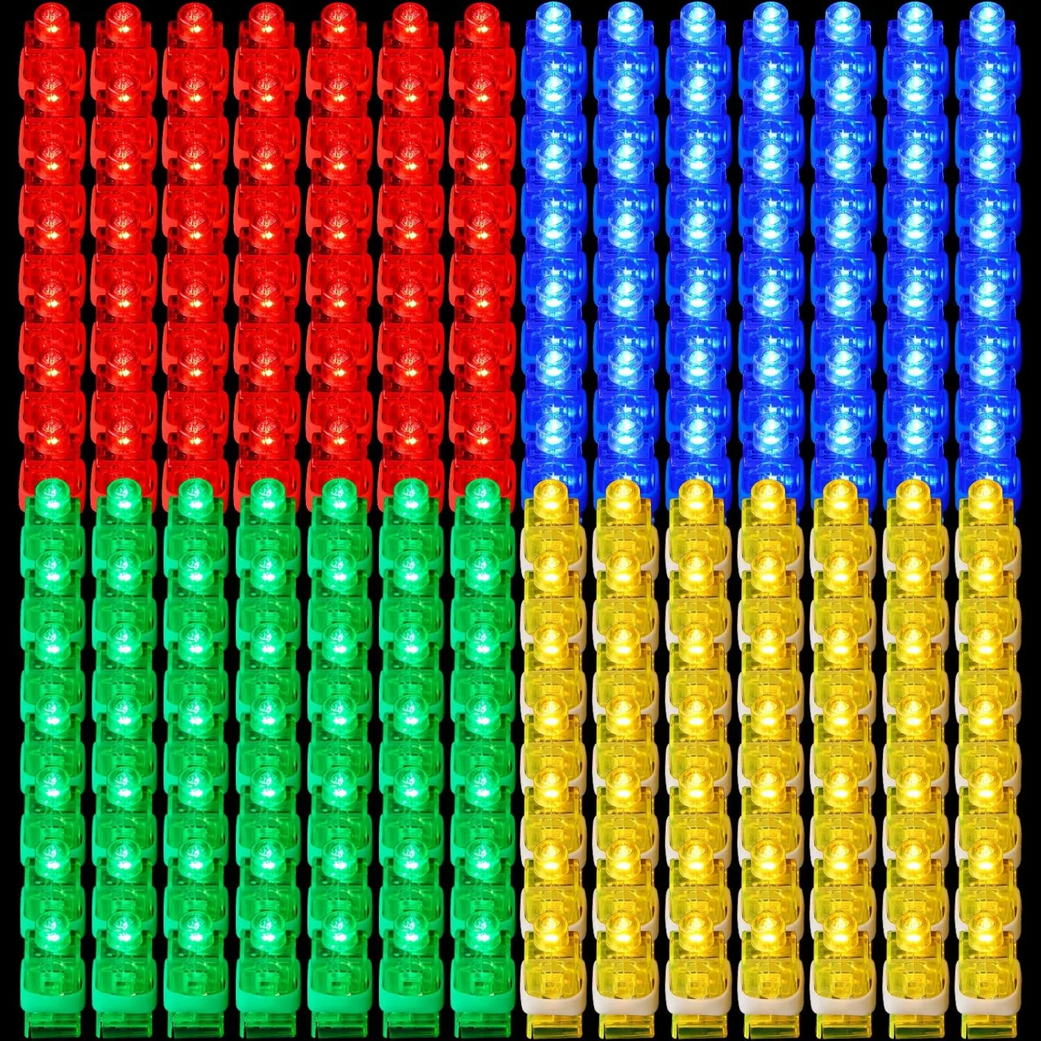 Tuanse 300 Pieces Finger Lights Light up Party Favors Finger Flashlights LED Finger Lights Glow Rings LED Party Favors Glow in the Dark for Birthday Wedding Party, 4 Colors(Red, Blue, Green, Yellow)