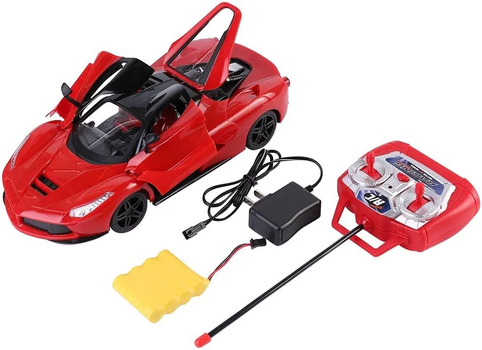 Turbo Racer Remote-Controlled Car – Ultra-Fast Electric RC Vehicle, 1:16 Scale Model, Powerful Dual Motors, Long-Lasting Rechargeable Battery, Remote Operated Doors for Racing Enthusiasts