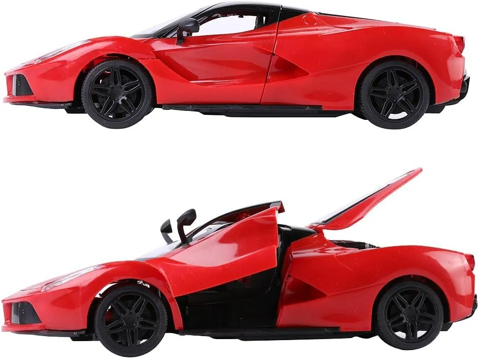 Turbo Racer Remote-Controlled Car – Ultra-Fast Electric RC Vehicle, 1:16 Scale Model, Powerful Dual Motors, Long-Lasting Rechargeable Battery, Remote Operated Doors for Racing Enthusiasts