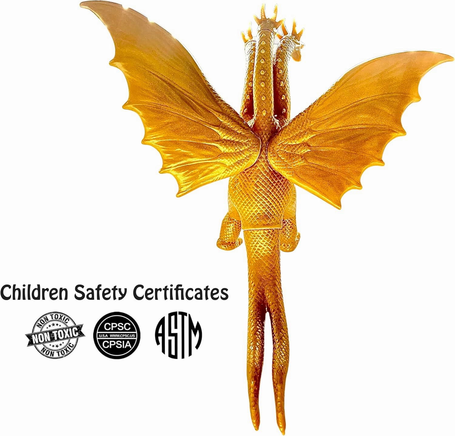 TwCare King Ghidorah, 1964 Movie Series Movable Joints King of The Monsters Dinosaur Action Figures, Travel Bag