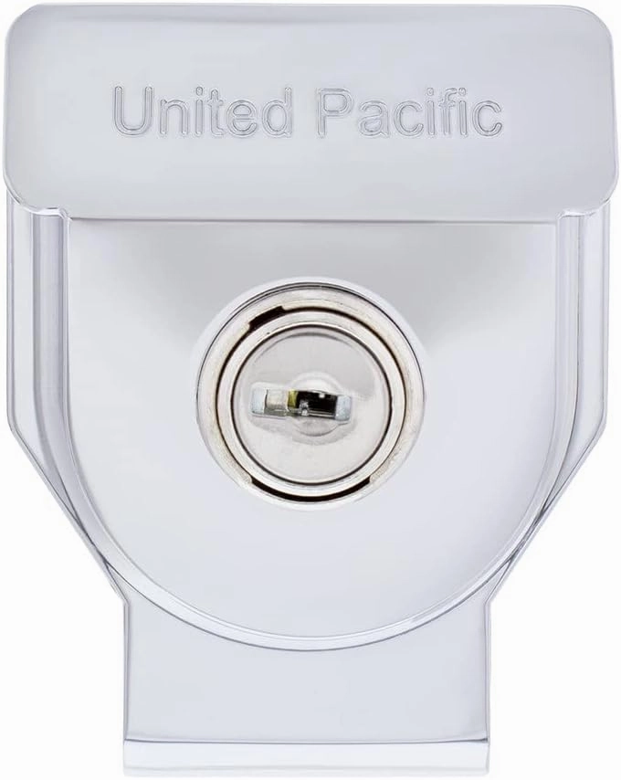 United Pacific 90618 Heavy-Duty Aluminum Glad Hand Lock, Keyed Alike (KA), Durable Lock Cylinder, Trailer Lockout Device – 1 Unit w/2 Keys - Chrome