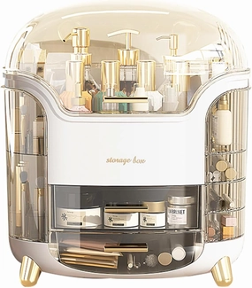 Upgrade Large Makeup Organizer Countertop Vanity Case Skin Care Cosmetic Storage Box Bathroom Counter Perfume Skincare Organizers Make Up Caddy Gift for Women Girls Clear Design Easy Visibility