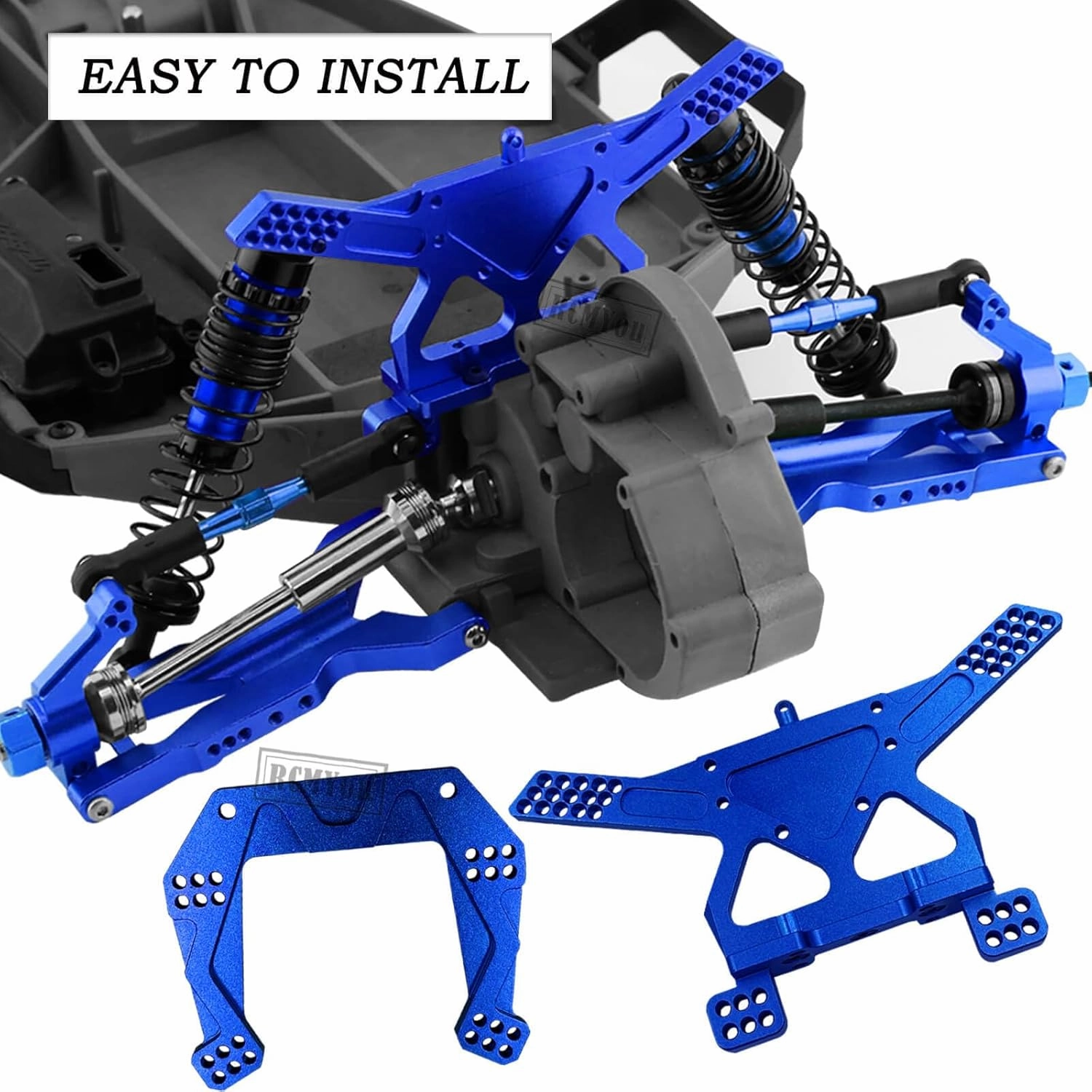Upgrades for 1/10 Slash 2WD(VXL),RC Shocks,Suspension Arm,Caster Block,Steering Blocks,Stub Axle Carriers,Steering Bellcranks,Shock Tower,Camber Links,Drive Shaft,Hex Hub Adapters,Navy Blue