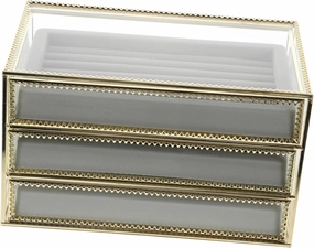 VALICLUD 1pc Decorative Jewelry Storage Box Transparent Three Watch Organizer for Easy to Clean Display Case for Earrings and Necklaces