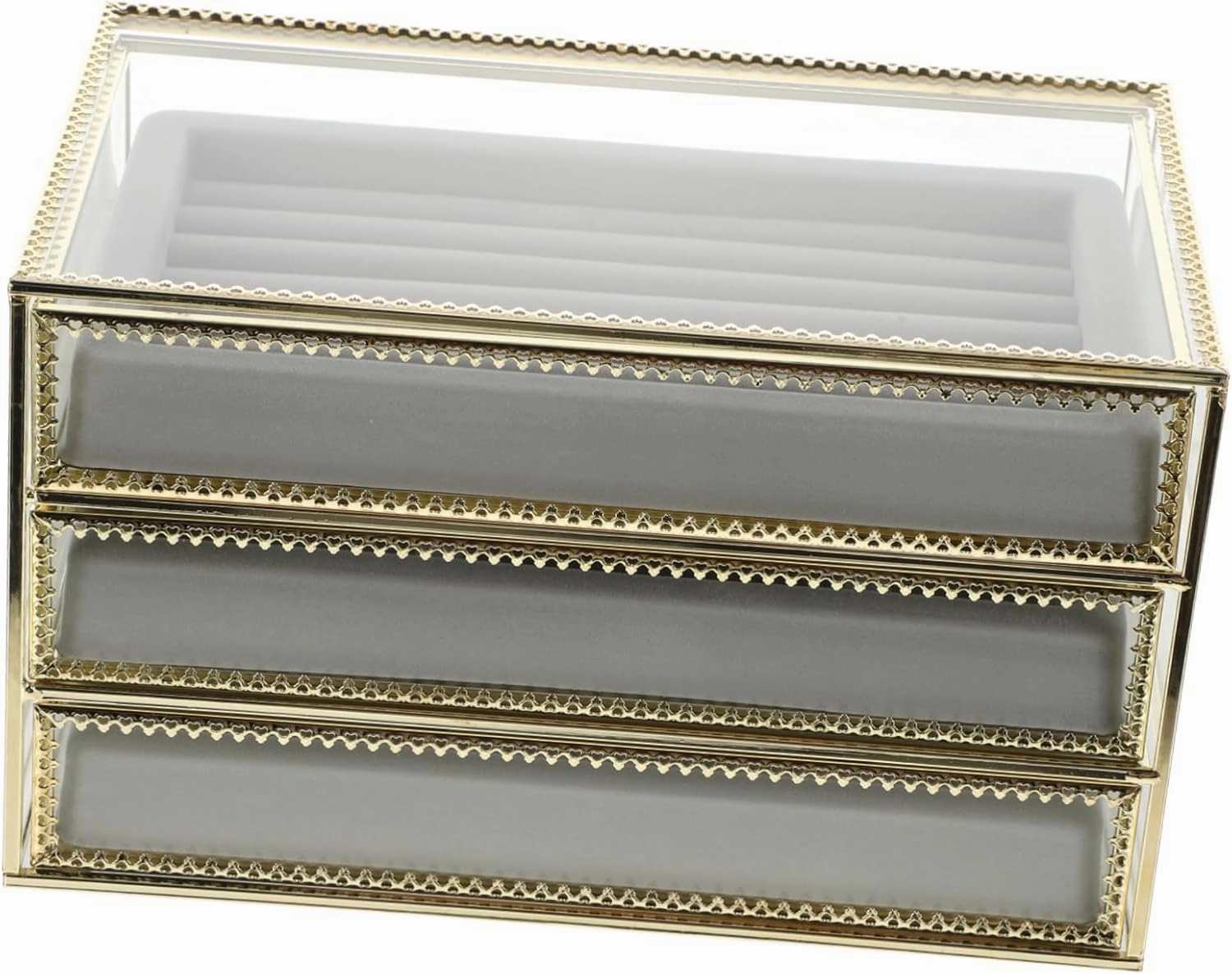 VALICLUD 1pc Decorative Jewelry Storage Box Transparent Three Watch Organizer for Easy to Clean Display Case for Earrings and Necklaces