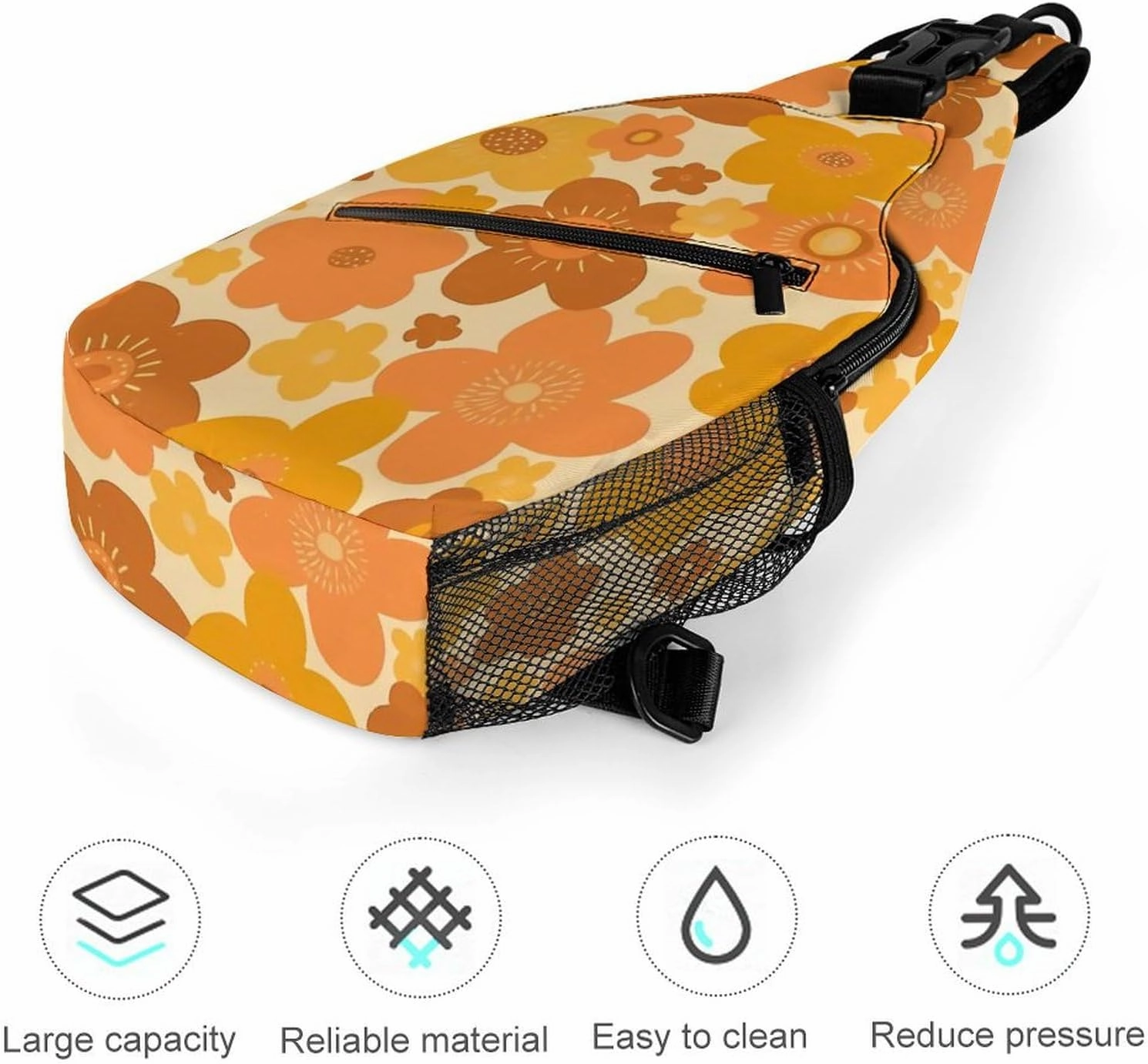 Various Vintage Cassette Durable And Adjustable Chest Bag There Are Pockets on The Outside for Unisex