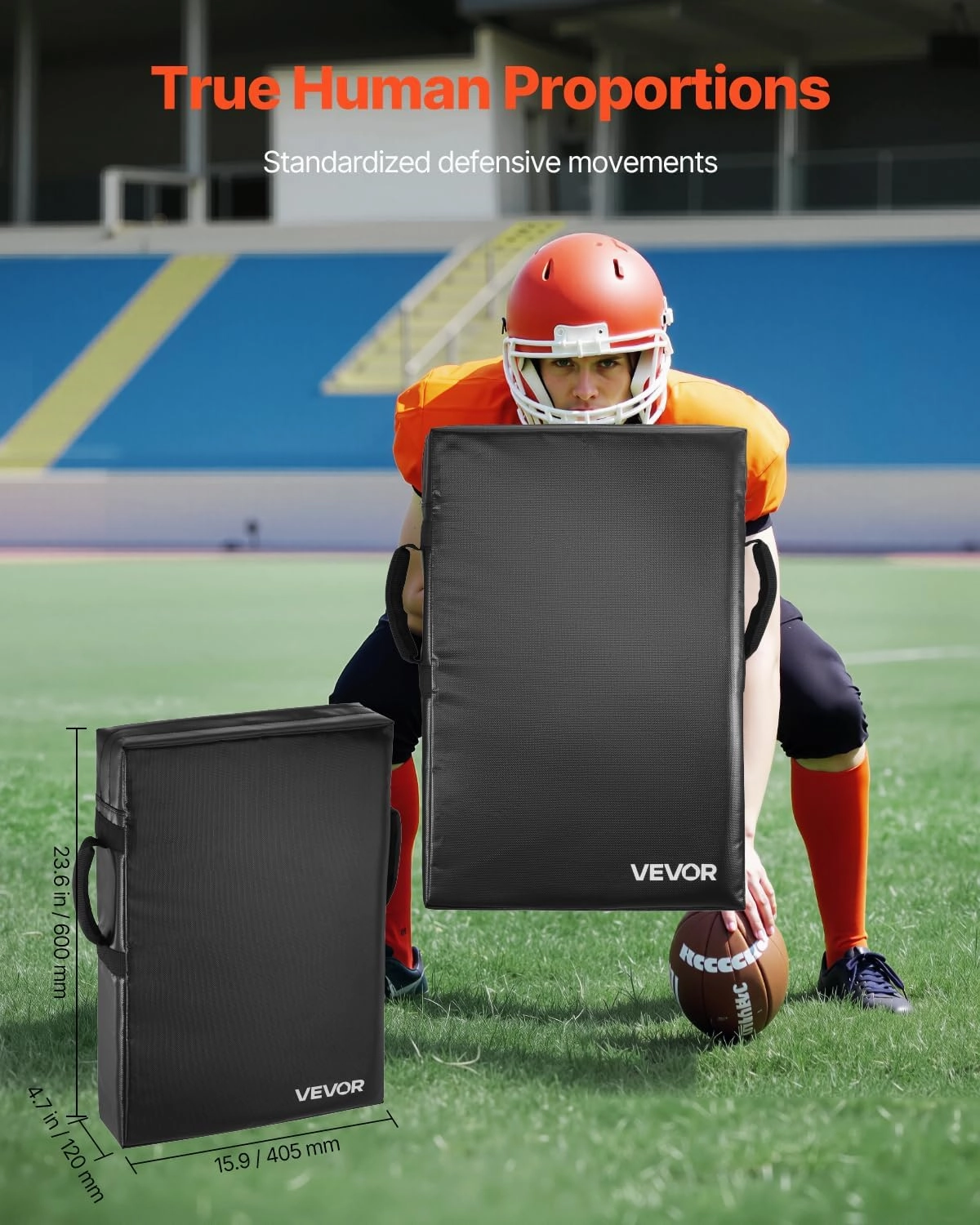 VEVOR42.5 in PVC Step Over Dummy, High-Density Sponge Blocking Pad Equipment, Heavy Duty Tackle Dummies with Handles, Great for Footwork Drills Sports Training Practice, 2PCS