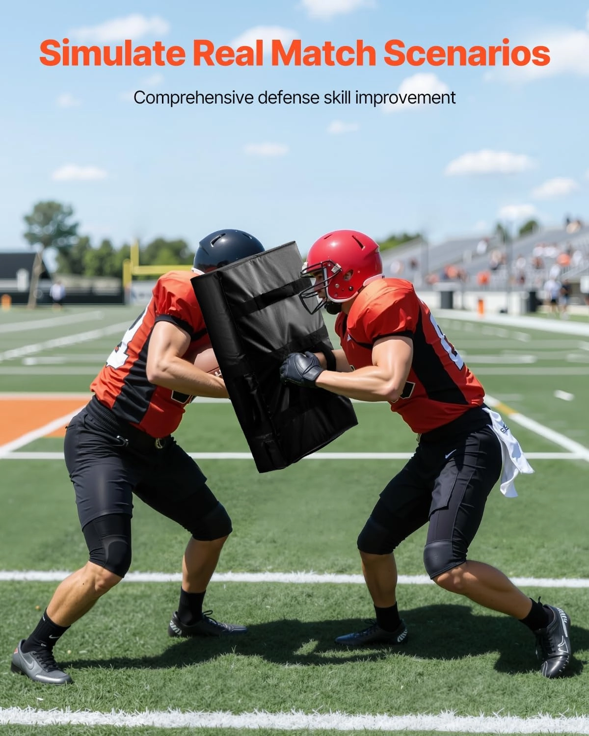 VEVOR42.5 in PVC Step Over Dummy, High-Density Sponge Blocking Pad Equipment, Heavy Duty Tackle Dummies with Handles, Great for Footwork Drills Sports Training Practice, 2PCS