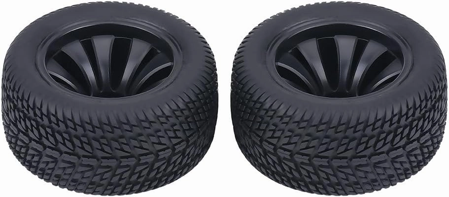 VGEBY1 2pcs/Set RC Rubber Tyre, 90mm 1/12 Tires Hubs Wheel for 1:12 RC Car Racing Car Truck Outer Diameter