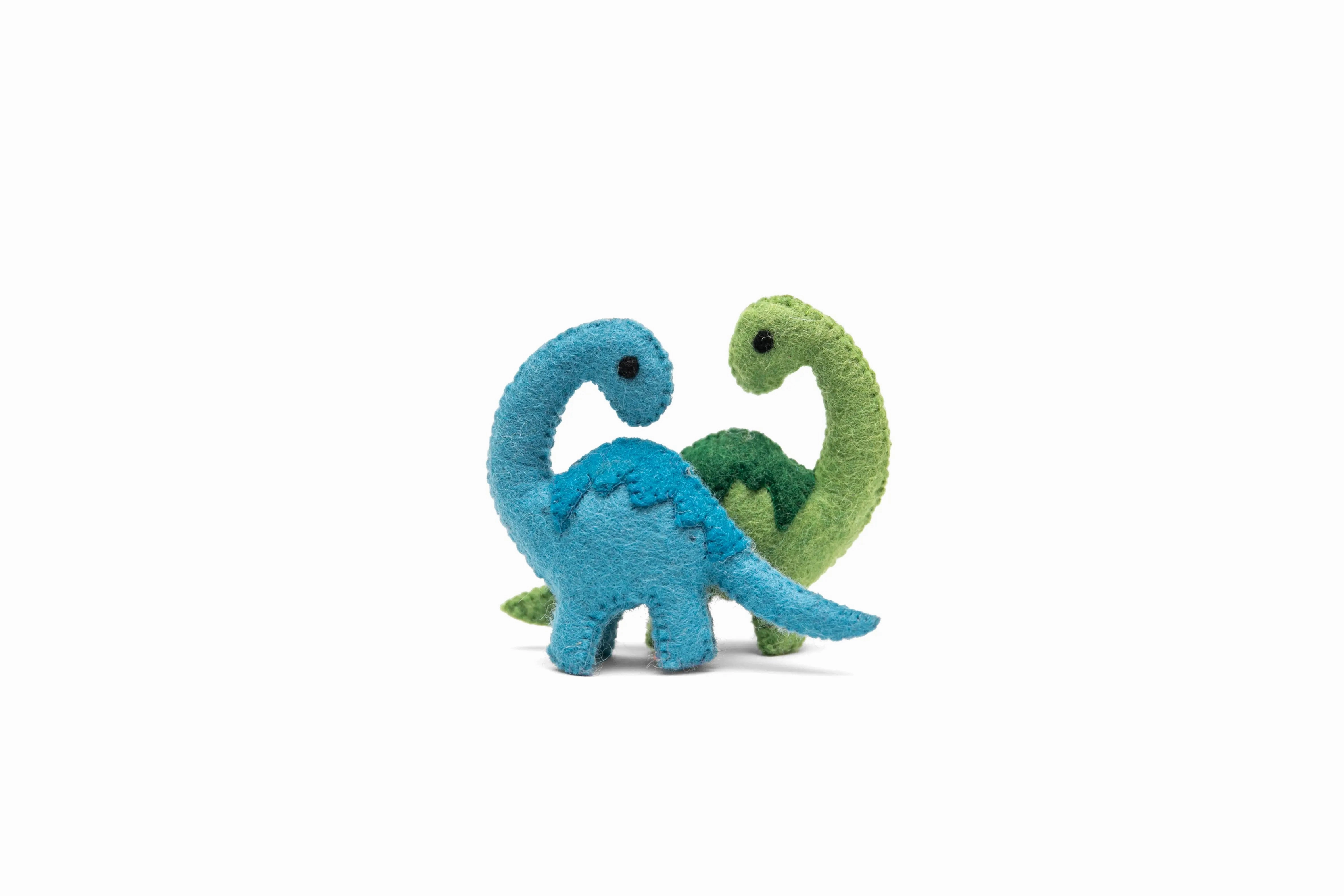Vibrant Blue Dinosaur Felt Toy Felt Toy - 6 pcs different color