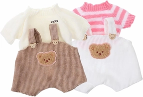 VICASKY 2Sets Cute Warm Outfits for Plush Bears Includes Jumpsuit and Sweater Dress Up Accessories for Animals
