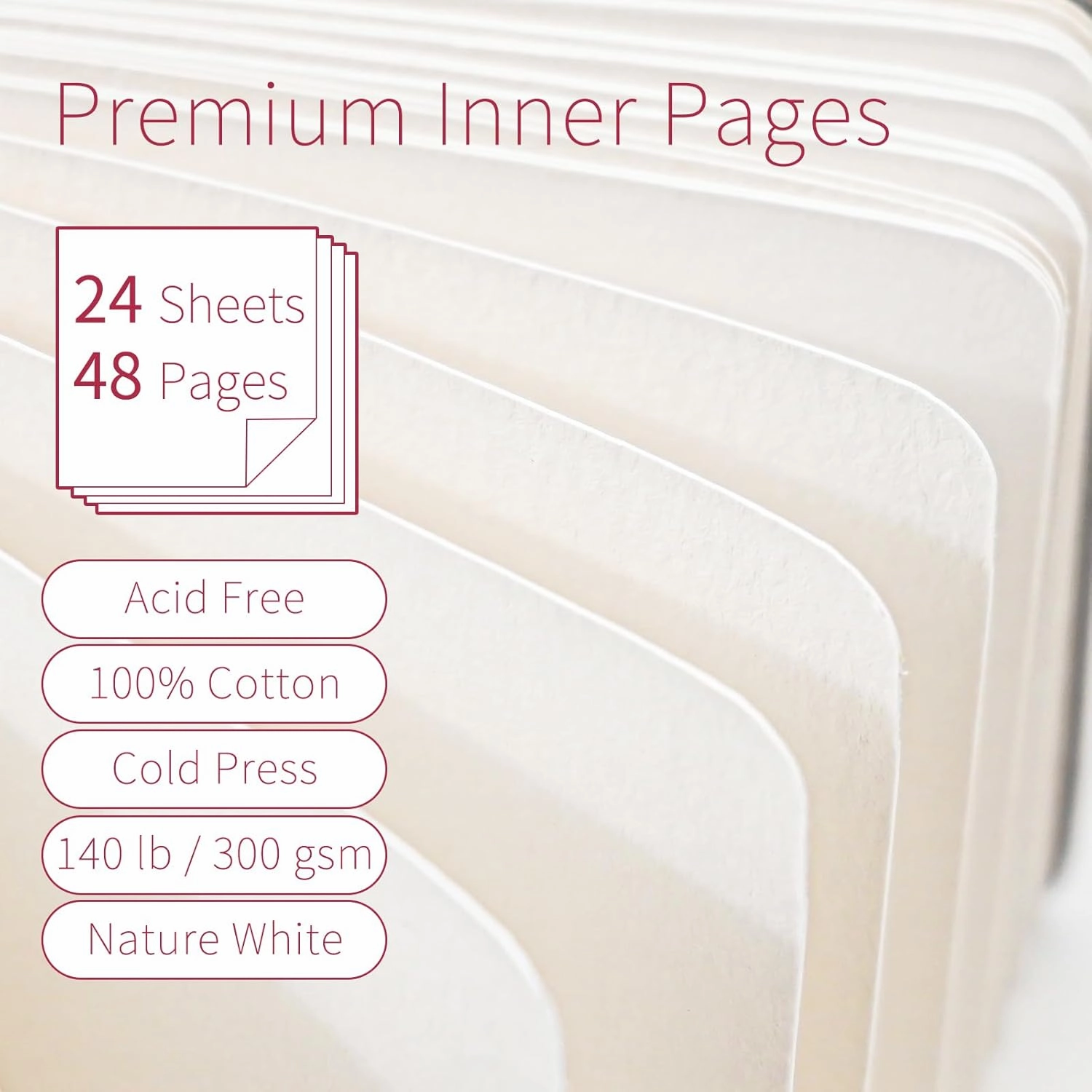 Vienrose Watercolor Sketchbook, 5.5"x8.2" Watercolor Journal with 24 Sheets 140 LB (300 GSM) Cotton Watercolor Paper, Brown Linen Cover Watercolcr Sketch Book As Travel Notebook Mixed Media Pad