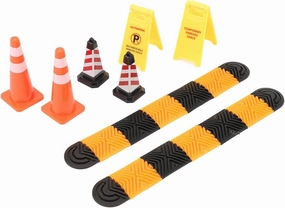 VINGVO Rc Car Ramp, Rc Crawler Car Accessories 1/18 1/24 Climbing Car Mood Piece Speed Bumps Ice Cream Cones Warning Signs Model Rc Road Block Car Scene Accessories for Scx24