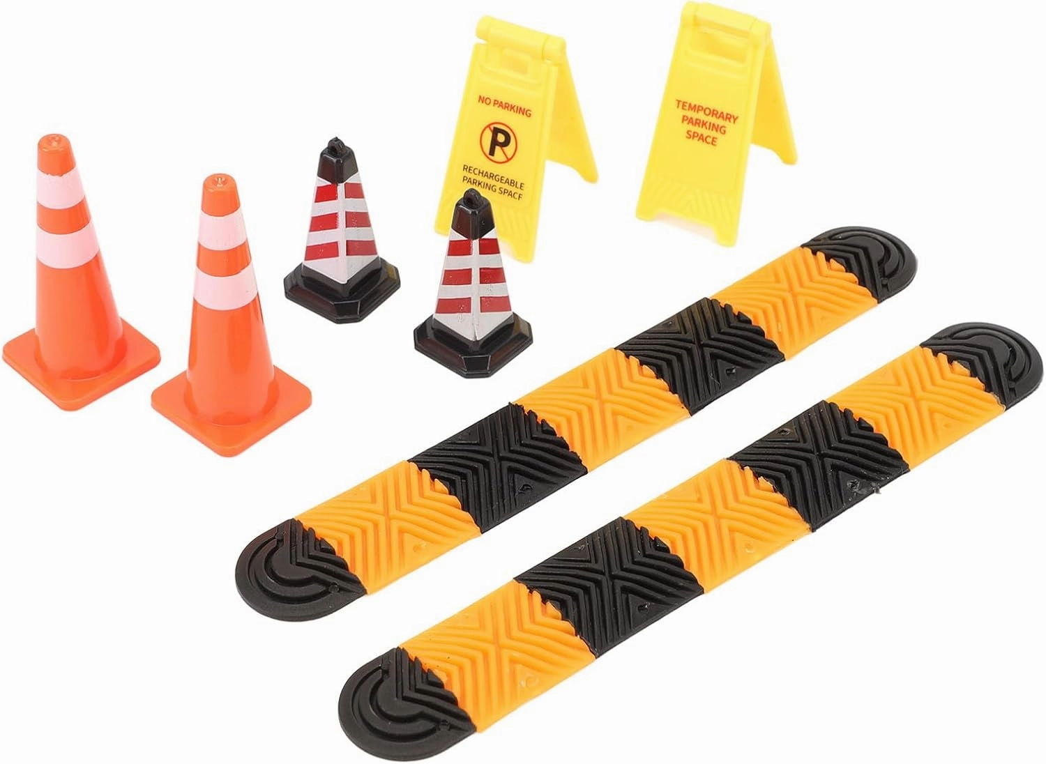 VINGVO Rc Car Ramp, Rc Crawler Car Accessories 1/18 1/24 Climbing Car Mood Piece Speed Bumps Ice Cream Cones Warning Signs Model Rc Road Block Car Scene Accessories for Scx24