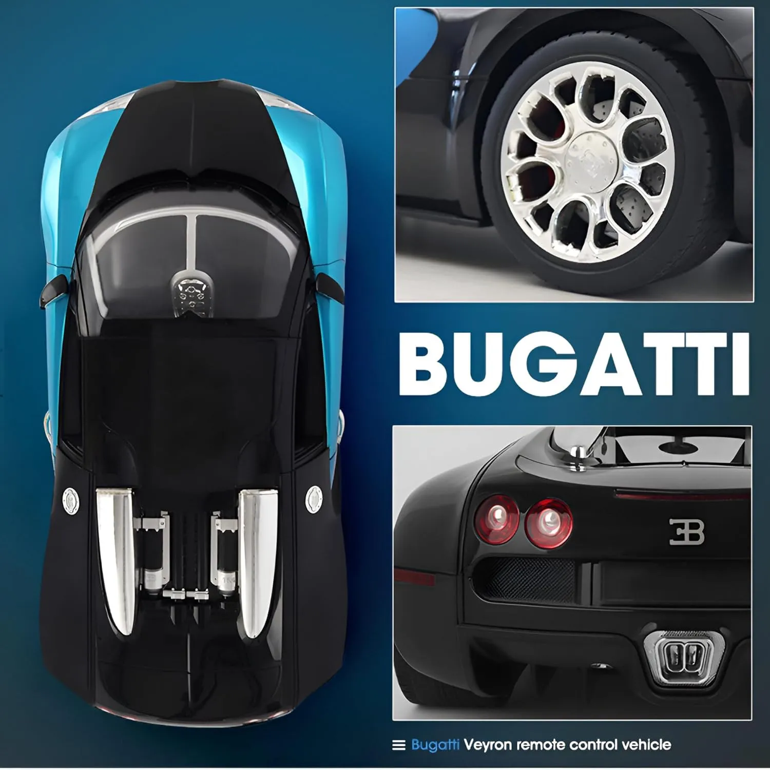 Vinie Remote Control Car for Boys, RC Cars Bugatti Veyron, 1:14 Scale Officially Licensed Kids Toys, Drift Car with Cool Led Lights, 4 5 6 7 8 9 10 11 12 Year Old Boy Birthday Gift (Blue)