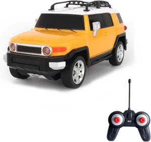 Vinie Remote Control Jeep for Boys, RC Cars Toyota FJ Cruiser, 1:24 Scale Officially Licensed Kids Toys, Drift Car with Cool Led Lights, 4 5 6 7 8 9 10 11 12 Year Old Boy Birthday Gift (Yellow)