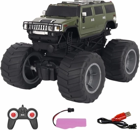 Vinie Remote Control Jeep for Boys, RC Cars HUMMER H2, 1:24 Scale Officially Licensed Kids Toys, USB Rechargeable Monster Truck, 2.4Ghz Wireless RC, 6 7 8 9 10 11 12 Year Old Boy Birthday Gift (Green)